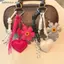 # HB # Da PU Trái Tim Túi Hoa Móc Khóa Vintage Handmade Boho Charm Mặt Dây Chuyền Cho Bapa Ví Nữ Phụ Kiện Quà Tặng.