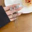 PNPIA- Thời Trang Sáng Bóng Zircon Mặt Trăng Ngôi Sao Dài sel Kẹp Tai Không Xuyên Bông Tai Thiết Kế Hợp Thời Trang Sang Trọng Nữ Vòng Đeo Tai Trang Sức Dự Tiệc