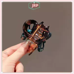 JRP Hàn Quốc Tương Phản Nơ Cá Mập Trung Bình Kẹp Thời Trang Dập Nóng Chữ Cái Nửa Buộc Tóc Kẹp Tóc JRP