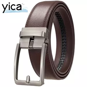 Thắt lưng nam YICA, Khóa kim loại Thắt lưng da có thể điều chỉnh, Dây đeo thắt lưng công sở da bò giải trí sành điệu dành cho nam giới