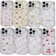 Ốp Lưng Cho Iphone 13 12 14 Pro Max 15 Plus 12 Mini Ốp Lưng Hoạt Hình Nơ Đỏ Hoa Anh Đào 3D Sóng Cong Cạnh Chống Sốc Mềm Trong Suốt Họa Tiết Silicon TPU