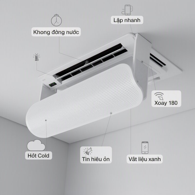 Tấm Chắn Gió Điều Hòa Âm Trần Co Giãn Xoay 180 Độ Chống Thổi Trực Tiếp Tán Gió Mềm