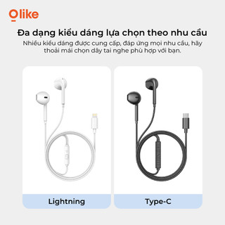 Olike E20 Tai Nghe Có Dây Type-C 3.5mm, Có Mic, Cho iPhone Samsung OPPO Xiaomi Vivo Laptop PC