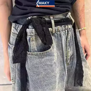 MAKY Pháp Retro Ren Thắt Lưng Hàn Quốc Dài Ren Mùa Hè Ngọt Ngào Phụ Kiện VN