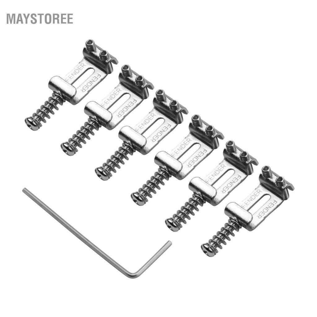 Maystoree 6 Yên ngựa đàn guitar Phụ tùng thay thế điện bằng kim loại cho đàn guitar ST Ngăn ngừa đứt dây Cải thiện âm sắc và duy trì với lò xo vít gắn