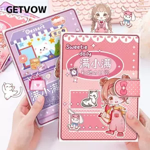 Sách dán cảnh GETVOW, Sách thủ công hoạt hình Sách yên tĩnh, Bộ đầy đủ Phối hợp mắt tay có thể tái sử dụng Giấy thủ công DIY Sách giáo dục trẻ em Trang phục đồ chơi búp bê