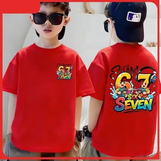 COD✅Áo thun cho bé trai và bé gái in hình graffiti 67, chất liệu cotton mềm mại và thoải mái
