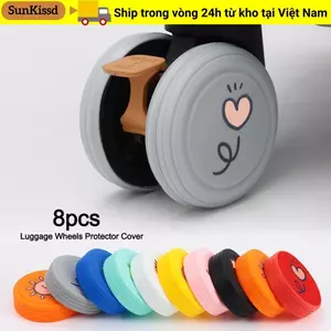 SUNKISSD 8 Chiếc Vali Bảo Vệ Bánh Xe Nhẫn, Chống Trơn Trượt Giảm Tiếng Ồn Hành Lý Bánh Xe Bảo Vệ, Hấp Thụ Sốc Giảm Bánh Xe Mặc Silicone Hành Lý Bánh Xe Du Lịch