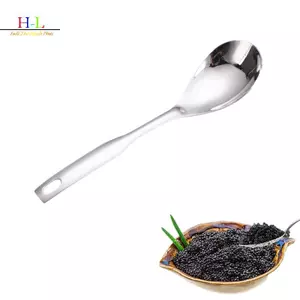 Thìa nhà bếp bằng thép không gỉ HL có lỗ Ẩm thực Caviar Builder Roe Sauce Strainer Thìa Nhà bếp Bền Tiện ích nấu ăn LMWU