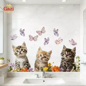 Đề can nghệ thuật có thể tháo rời hình nấm màu nước cho gạch phòng tắm và tường nhà bếp [VN]