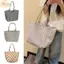 Túi tote vải NKSFX, Túi vải in chấm bi chất liệu chấm bi, thiết kế dễ thương sọc công suất lớn In kiểm tra in công suất lớn Tote phong cách Hàn Quốc