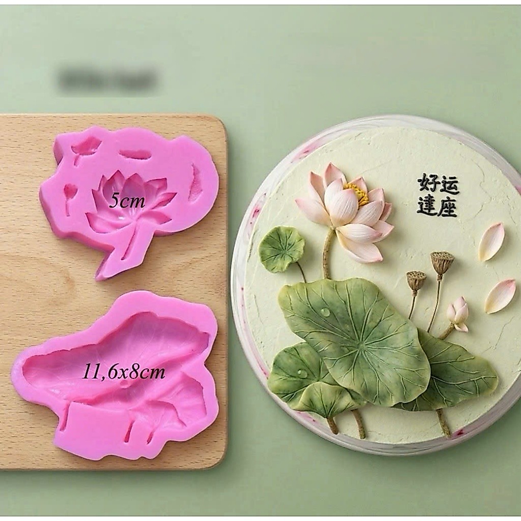 Khuôn silicon set hoa lá sen
