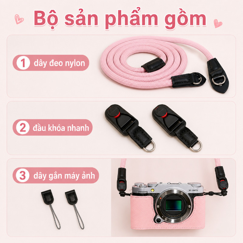 Dây Đeo Máy Ảnh Cao Cấp - Tương Thích Đa Hãng, Vừa Thời Trang Bền Bỉ, Đồng Hành Sáng Tạo