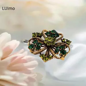 LUImo Thời Trang Đơn Giản Kim Loại Pha Lê Xanh Cây Hoa Thổ Cẩm Cho Nữ Quần Áo Áo Khoác Dự Tiệc Phụ Kiện Quà Tặng SBS
