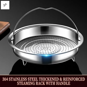 Nồi hấp inox 304 có tay cầm - Giá hấp đa năng cho cơm và chảo