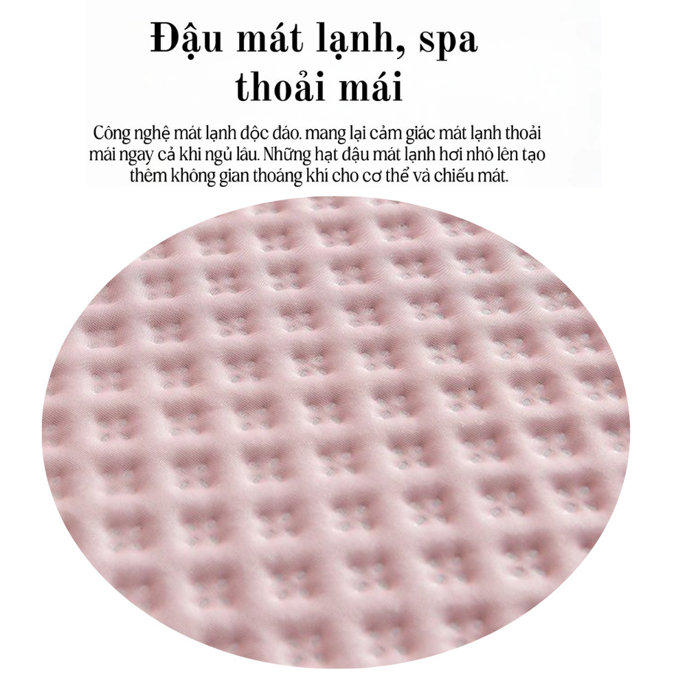 Chiếu Điều Hòa Băng Lạnh Làm Mát Vải Ice Bean Thông Thoáng HOMIE, Ga Trải Giường Chống Bám Bẩn