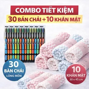 Bàn Chải Than Tre Hoạt Tính Lông Mềm Mịn, Khăn Mặt Hàn Quốc Siêu Mềm Thấm Hút Tốt