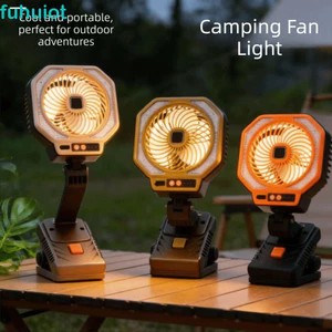 Quạt cắm trại FUHUIOT, có kẹp thiết kế có thể gập lại Đèn Led xung quanh, Sạc Usb đa năng 3 tốc độ Quạt đa chức năng có thể điều chỉnh Đèn chiếu sáng xung quanh