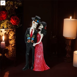 Chủ Đề Halloween Cặp Đôi Mô Hình Tượng Đồng Hồ Nhựa Bền Tượng Trang Trí Cho Kệ & Cửa Sổ Màn Hình
