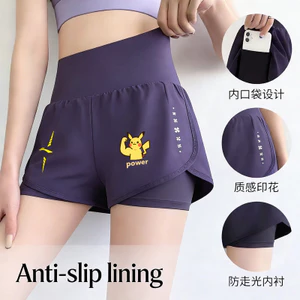 Quần short nữ cầu lông hai lớp Li Ning có độ đàn hồi cao không bị giới hạn in 3D dáng rộng khô nhanh mồ hôi tập luyện, tập thể dục, quần short thể thao yoga