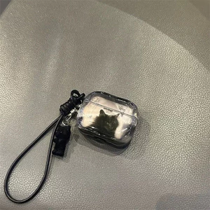 Hộp đựng tai nghe mèo đen bán trong suốt có sẵn Thích hợp cho Airpodspro thế hệ thứ 3 Niche Phong cách mới Thích hợp cho Airpods4 Bao gồm tất cả S