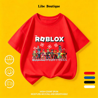 COD✅(Hồ Chí Minh) Áo thun xanh lá cotton in chữ Roblox đoàn nhân vật game, size 9-65kg, thoáng mát thấm mồ hôi
