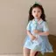 Bé gái (90-140) Mùa hè Phong cách mới Cổ áo Polo Phong cách phương Tây Váy công chúa Elsa