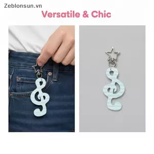 # HB # Acrylic Treble Clef Móc Khóa Biểu Tượng Âm Nhạc Sáng Tạo Mặt Dây Chuyền Với Khóa Ngôi Sao Túi Di Động Trang Trí Cho Bạn Bè Quà Tặng Ngày Lễ.