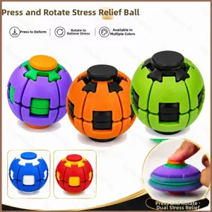 SQ11 Đẩy & Quay Bóng Căng Thẳng Xoay Fidget Đồ Chơi Giảm Lo Âu Đồ Chơi Cảm Giác Cho Trẻ Em Trang Trí Nhà