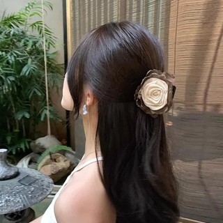 Móng vuốt tóc MIKYCO lưới hoa hồng, kẹp nửa mặt thanh lịch