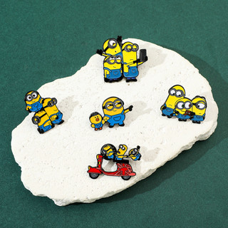 5 Cái / bộ Hoạt Hình Dễ Thương Sáng Tạo Và Cá Tính Minion Kim Loại Huy Hiệu Hợp Kim Dầu Nhỏ Giọt Thổ Cẩm Phụ Kiện Giáng Sinh