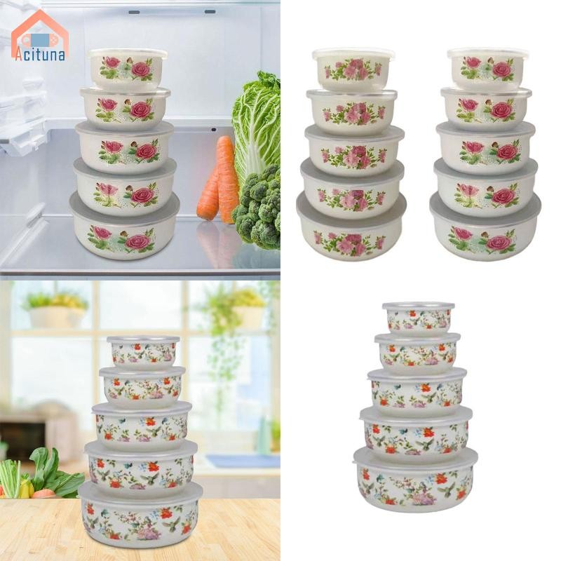 Acutuna Bộ Bát Trộn 5 Món Bát Chuẩn Bị Thực Phẩm Bát Cơm Bát Phục Vụ Thực Phẩm Bát Men Bọc Bát Canh Cho Thực Phẩm