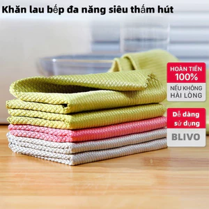 COZII Khăn lau bếp đa năng siêu thấm hút, lau kính, xe ô tô, combo 5 cái Parroti Fiber Khăn lau bếp đa năng siêu thấm