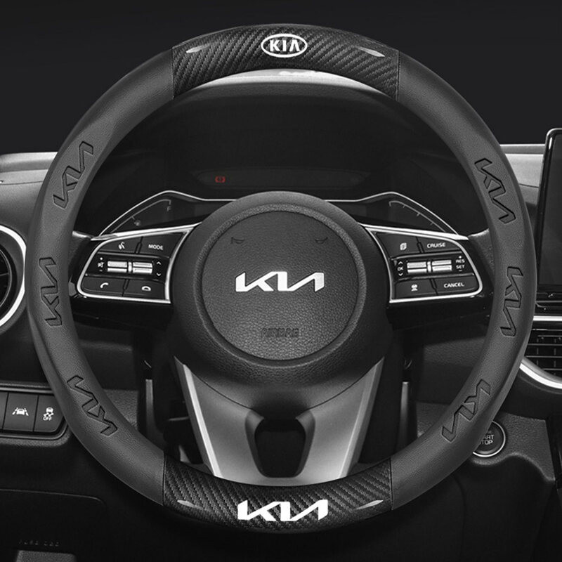 Bọc Vô Lăng Bằng Sợi Carbon Ô Tô Chống Trơn Trượt Thích Hợp Cho Xe KIA K2 K3 K4 K5 Sorento Sportage Ceed Soul Rio Seltos Cerato Picanto