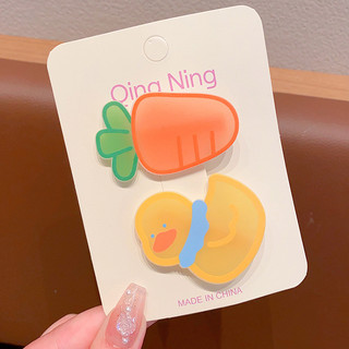 Kẹp bên vịt acrylic anh đào đáng yêu, phù hợp làm phụ kiện tóc cho bé gái