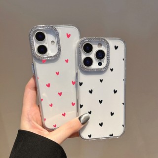 Ốp điện thoại Cặp Đôi Họa Tiết Trái Tim Tình Yêu Cho OPPO A5 A3 Pro A3X A5i A40 A60 A57 A77 A18 A38 A17 A17K Bling Kim Cương Trong Suốt Chống Sốc Ốp điện thoại Mềm
