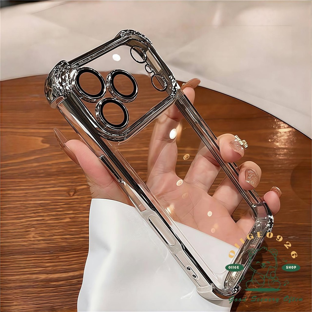 【 Ốp lưng iPhone17 】 Túi khí mạ chống rơi Vỏ điện thoại iphone17 Pro Max 16 15 14 13 12 11 cho vỏ iPhone Vỏ mềm silicon TPU chống sốc