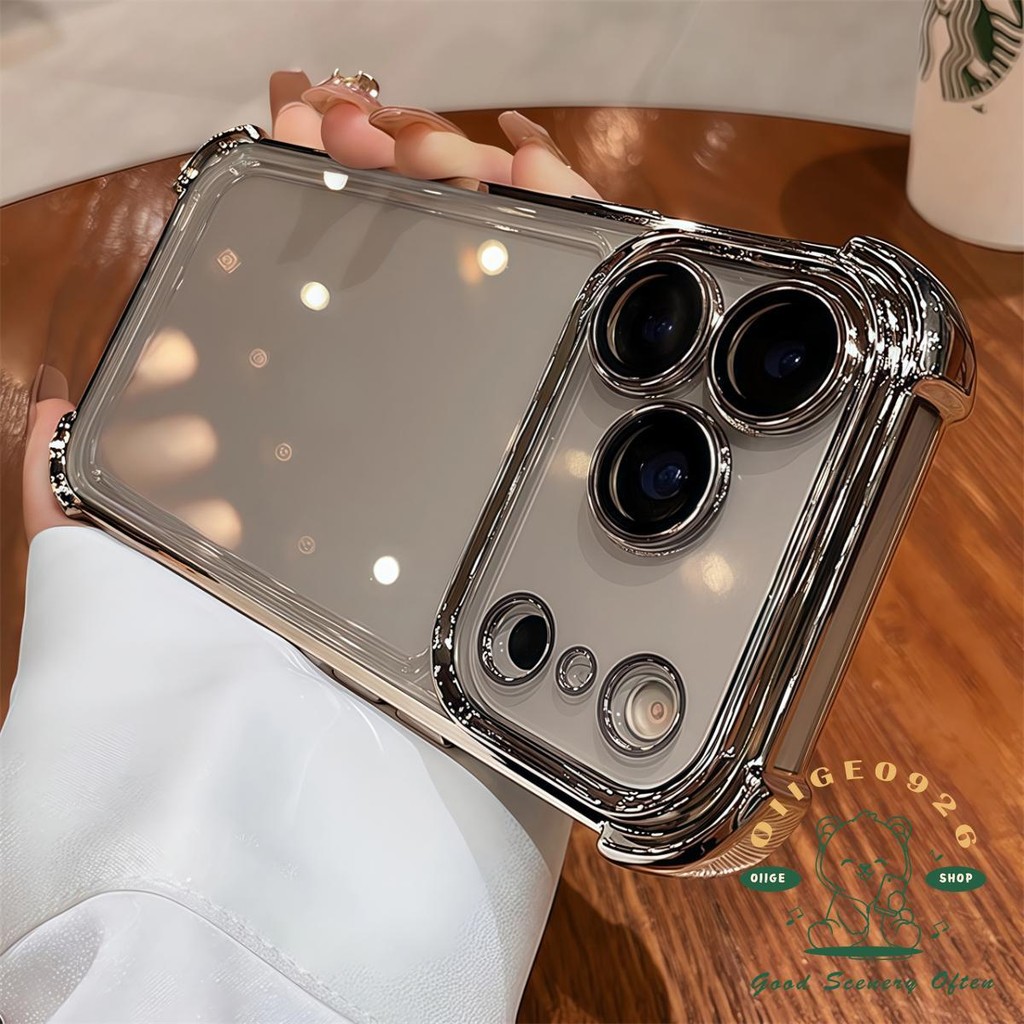 【 Ốp lưng iPhone17 】 Túi khí mạ chống rơi Vỏ điện thoại iphone17 Pro Max 16 15 14 13 12 11 cho vỏ iPhone Vỏ mềm silicon TPU chống sốc