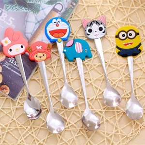 Muỗng cà phê đồ chơi nhân vật hoạt hình nhựa chất lượng cao (4 cái)