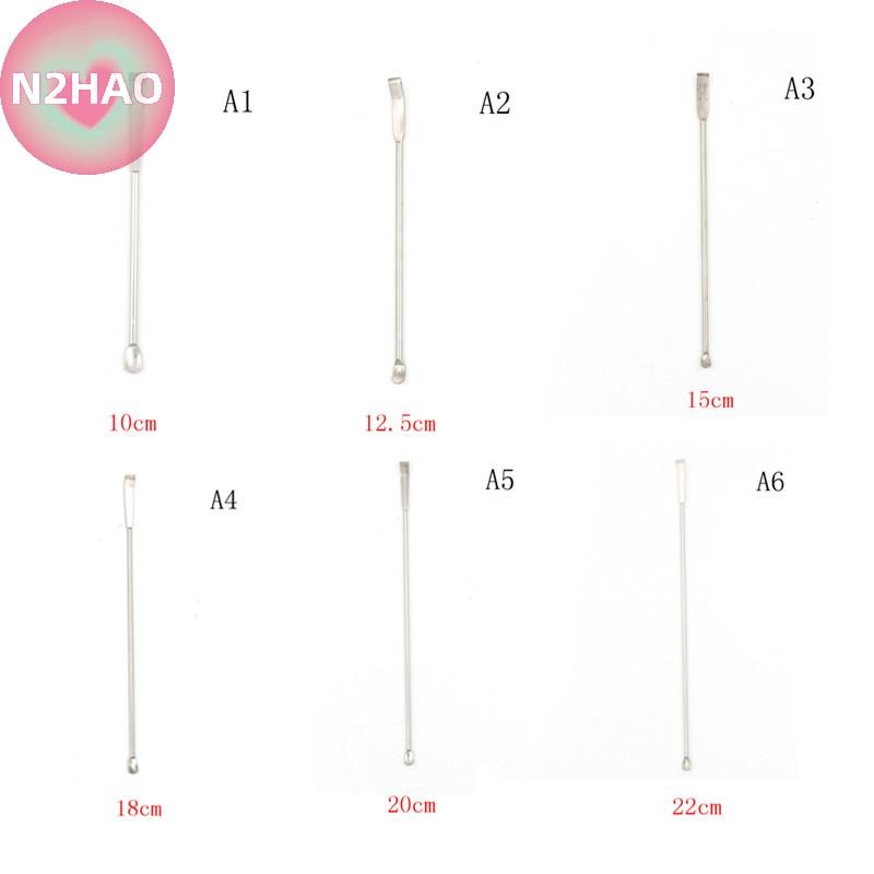 N2HAO Phòng thí nghiệm bằng thép không gỉ Micro Thìa thuốc Muỗng Xẻng Dược phẩm n