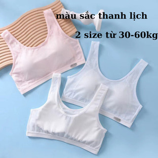 áo lá( áo lót) bé gái từ 10-18 tuổi đệm liền áo 2206. chất liệu cotton lưới, êm mềm thoáng mát 35-70 kg