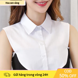 【24H】Cổ áo giả len cotton có thể tháo rời, kết hợp hai tông màu trắng đen cổ điển, dễ dàng phối với nhiều loại trang