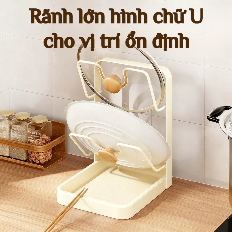 Nồi Tiêu Chuẩn - 【Tiết Kiệm Không Gian】Giá Để Nắp Nồi Đa Năng Kệ Đựng Thớt Và Đũa Muỗng Chống Thấm Giá Để Nắp Nồi Kệ ...
