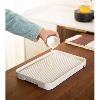 Khay Trà Kiểu Nhật Bản Có Rãnh Và Lỗ Thoát Nước Bằng Nhựa Dẻo Melamine