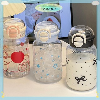 ZMONH Bình Nước Dễ Thương Có Ống Hút Nhựa Di Động -Up Cover Cốc Nước Cho Trẻ Em Chai Nước Chống Rò Rỉ Chai Uống Dễ Thương