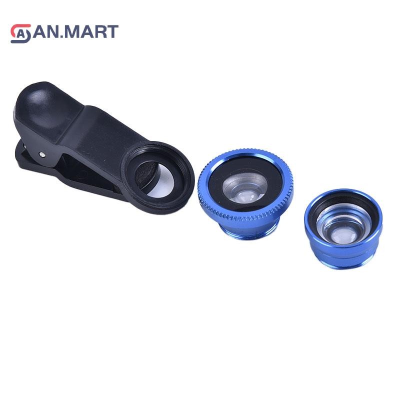 Bigdealssuper 3In1 Điện thoại di động Mắt cá + Góc rộng + Ống kính máy ảnh Macro cho điện thoại di động đa năng siêu