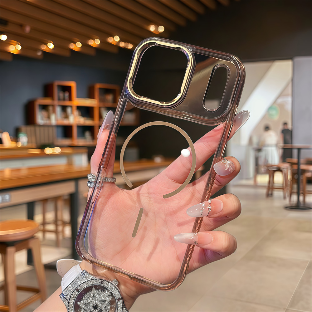 Ốp Điện Thoại Từ Tính Trong Suốt Chống Trơn Trượt Chất Lượng Cao Cho IPhone 17 Pro Max Air 16 15 Pro Max 16 Plus Chống Rơi Bảo Vệ Ống Kính Vỏ Cứng Vỏ Bảo Vệ Điện Thoại