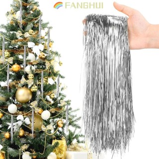 FANGHUI Cây Giáng Sinh Dây Kim Loại, Lễ Hội Trang Trí Dây Icicle Tinsel Có Thể Tái Sử Dụng, Màu Vàng rực rỡ Màu Bạc Cây Giáng Sinh Thiếc Icicles Đồ Dùng Trang Trí Giáng Sinh