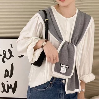 Influencer - Khăn Choàng Len Dệt Kim, Chất Lượng Cao, Bảo Vệ cổ, Thích hợp Mặc Với Váy Mỏng