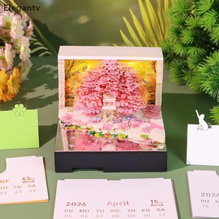 EGN Music Time Piece Lịch 2026 Lịch Để Bàn Có Đèn LED 3D Lịch Xé Khắc Giấy Nghệ Thuật Miếng Lót Notepad Quà Tặng Giáng Sinh Trang Trí Máy Tính Để Bàn N